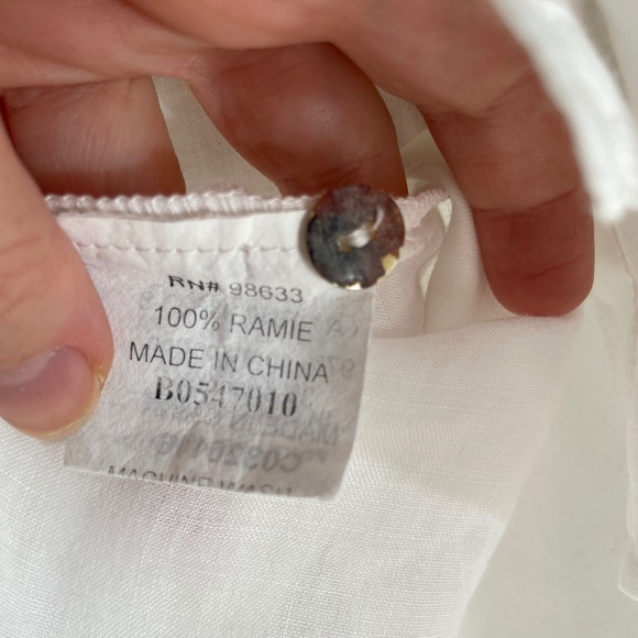 KLEEN Ruffle Button Front Long Sleeve Shirt, Size M - Picture 6 of 6